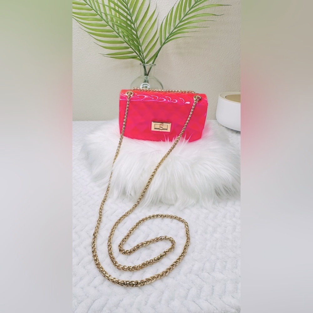 Pink Jelly Purse Cross Body/Shoulder Bag